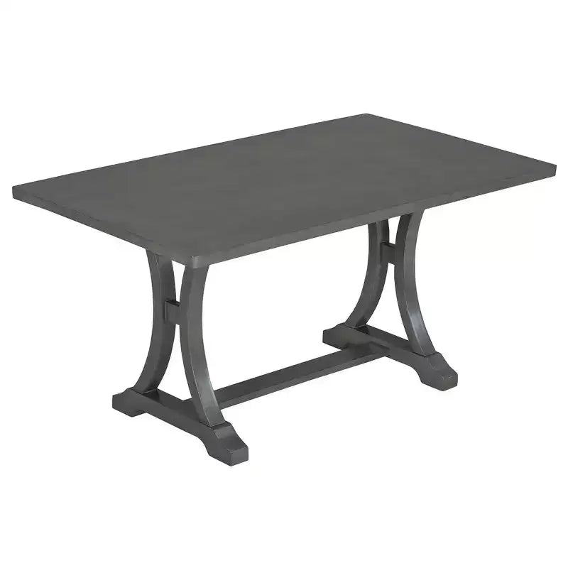 6-Piece Farmhouse Dining Table Set with 4 Upholstered Chairs and Bench for Dining Room