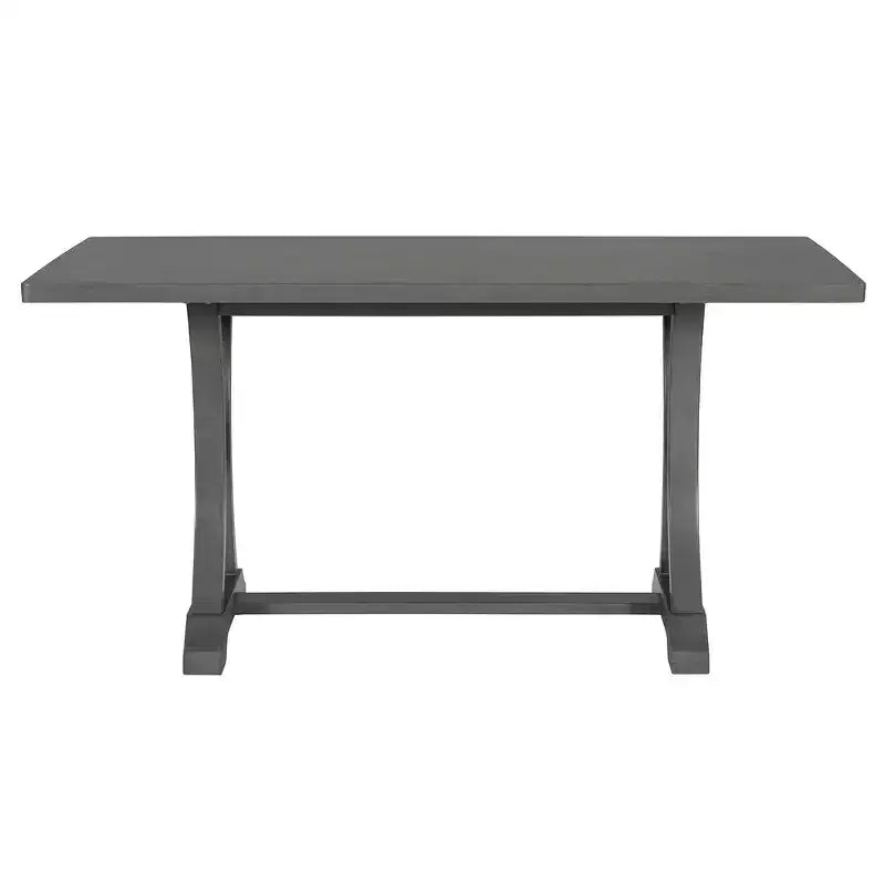 6-Piece Farmhouse Dining Table Set with 4 Upholstered Chairs and Bench for Dining Room