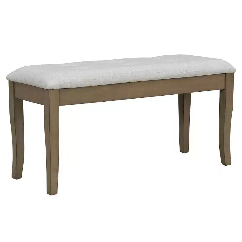 6-Piece Farmhouse Dining Table Set with 4 Upholstered Chairs and Bench for Dining Room