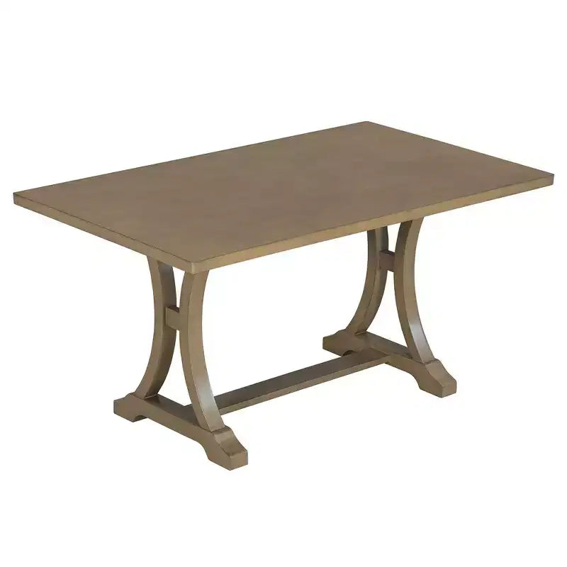 6-Piece Farmhouse Dining Table Set with 4 Upholstered Chairs and Bench for Dining Room