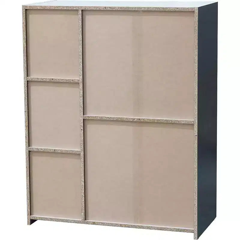 5 - Cube Wood Open Shelf Organizer Storage Bookcase, Gray/White