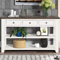 Whisen Classic Vintage Design Console Table with 3 Storage Drawers and 2 Shelves