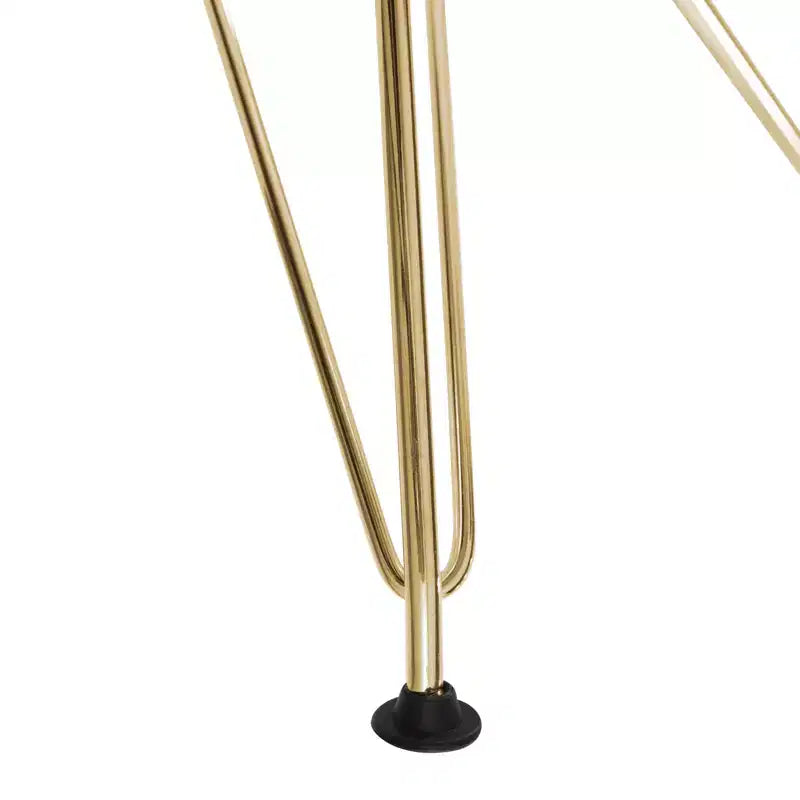 Modern Acrylic Dining Chair with Eiffel Gold Chrome Base, Stylish Accent Chair for Contemporary Dining Room, Kitchen, or Office