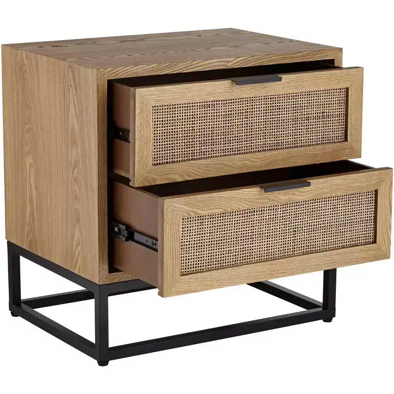 Delano 21 3/4 Wide Natural Wood 2-Drawer Cabinet
