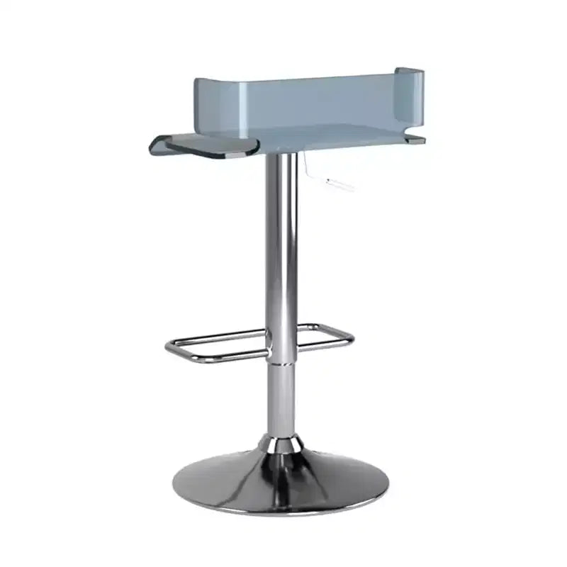 Acrylic Adjustable Stool with Swivel in Gray and Chrome