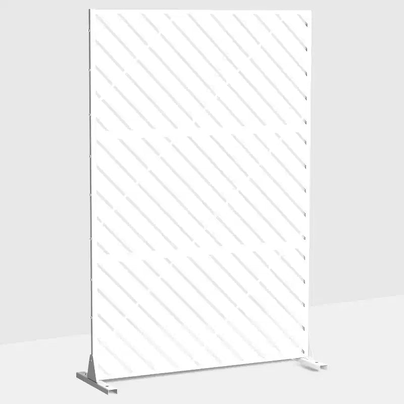 White Galvanized Steel Screen 183x120x40cm