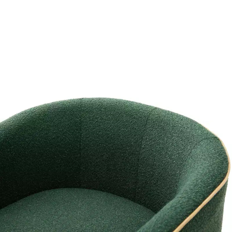Modern Iron Boucle Upholstered 360 Swivel Accent Chair