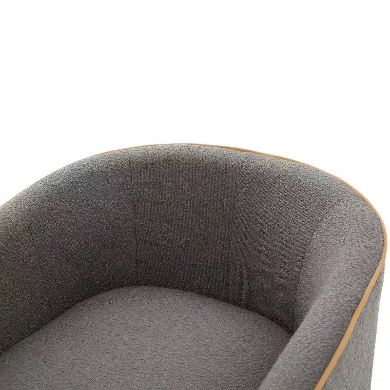 Modern Iron Boucle Upholstered 360 Swivel Accent Chair