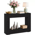 Farmhouse Console Table C 47 Entryway Sofa Table with Open Shelves, Vintage Industrial Design for Hallway