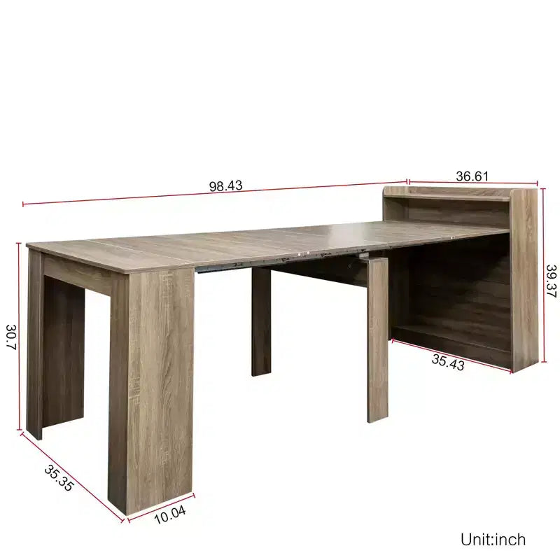 Wooden Dining Table for 6-8,Extendable Cnsole Table with Storage,Space-saving & Versatile Table for Living Room,Small Space,Apartment