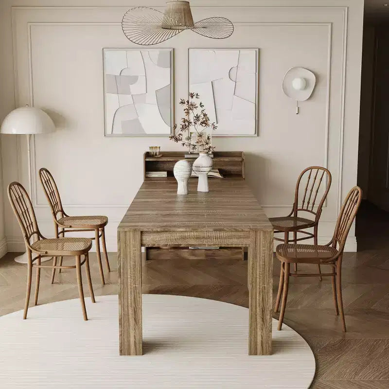 Wooden Dining Table for 6-8,Extendable Cnsole Table with Storage,Space-saving & Versatile Table for Living Room,Small Space,Apartment