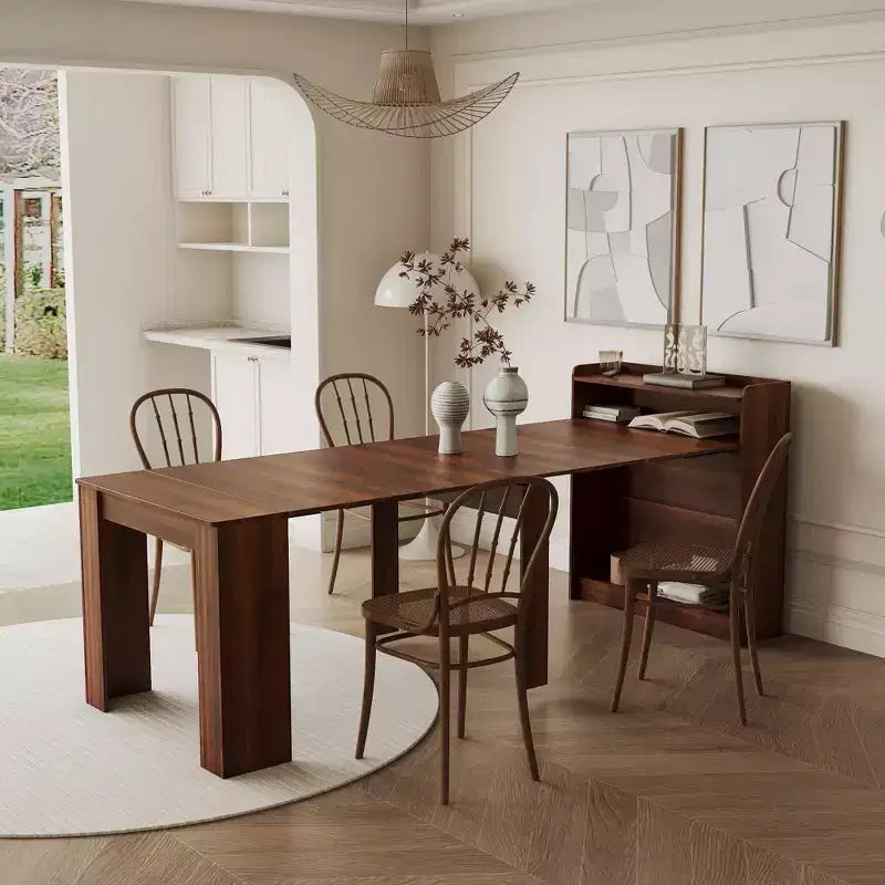 Wooden Dining Table for 6-8,Extendable Cnsole Table with Storage,Space-saving & Versatile Table for Living Room,Small Space,Apartment