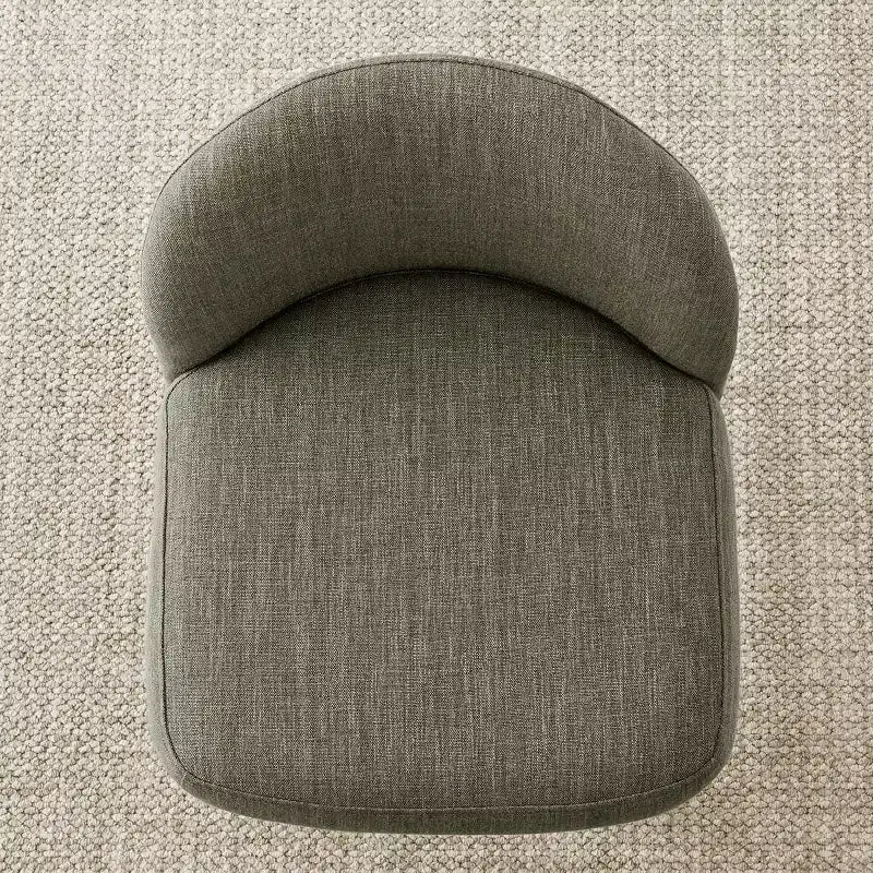 Set of 2 Modern Counter Height Bar Stools, 26 Upholstered Linen Kitchen Island Chairs with Solid Wood Legs & Curved Back