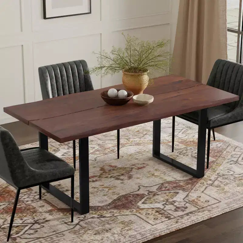 72 inch x 36 inch Rectangle Modern Industrial Dining Table
