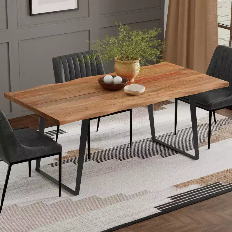 72 inch x 36 inch Rectangle Modern Industrial Dining Table