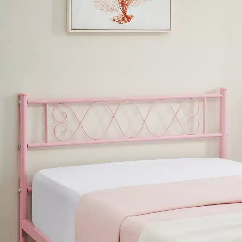 Metal Full Size Bed Frame Metal Platform Bed Frame with Headboard and Footboard Classic Bed Frame with Iron-Art Sweet