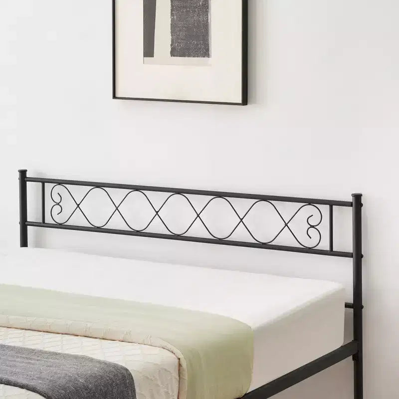 Metal Full Size Bed Frame Metal Platform Bed Frame with Headboard and Footboard Classic Bed Frame with Iron-Art Sweet
