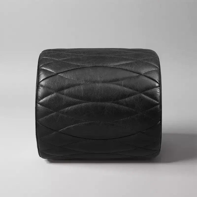 Art Leon Industrial Genuine Leather and Aluminum Ottoman with Multi-Functional