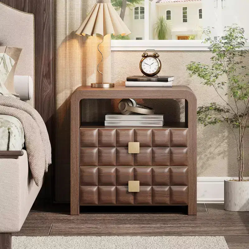 Christopher Knight Home Salome Modern Nightstand with 2 Drawers and 1 Open Shelf