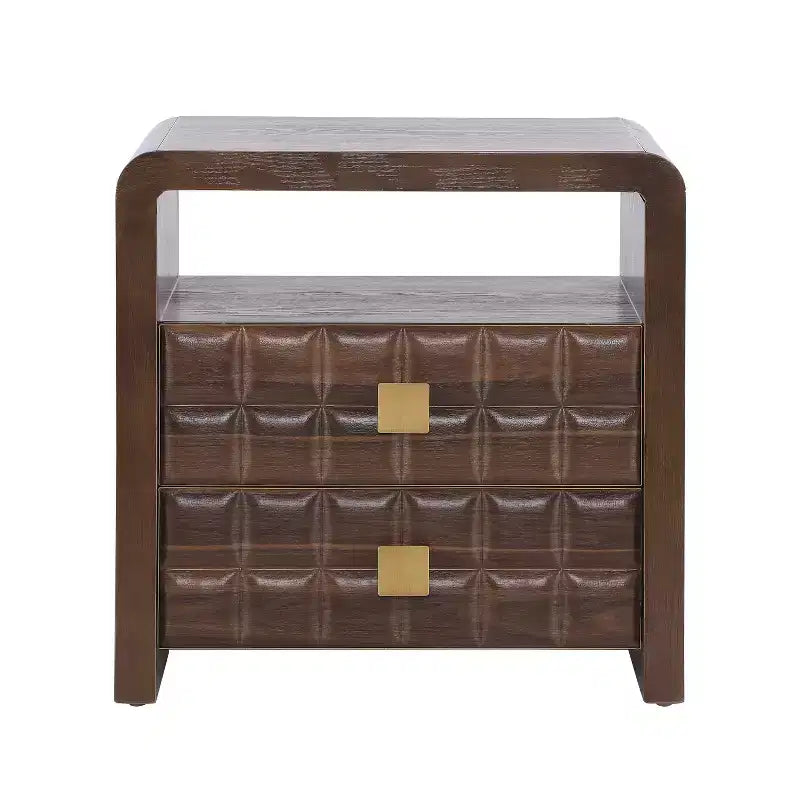 Modern Nightstand with 2 Drawers and 1 Open Shelf