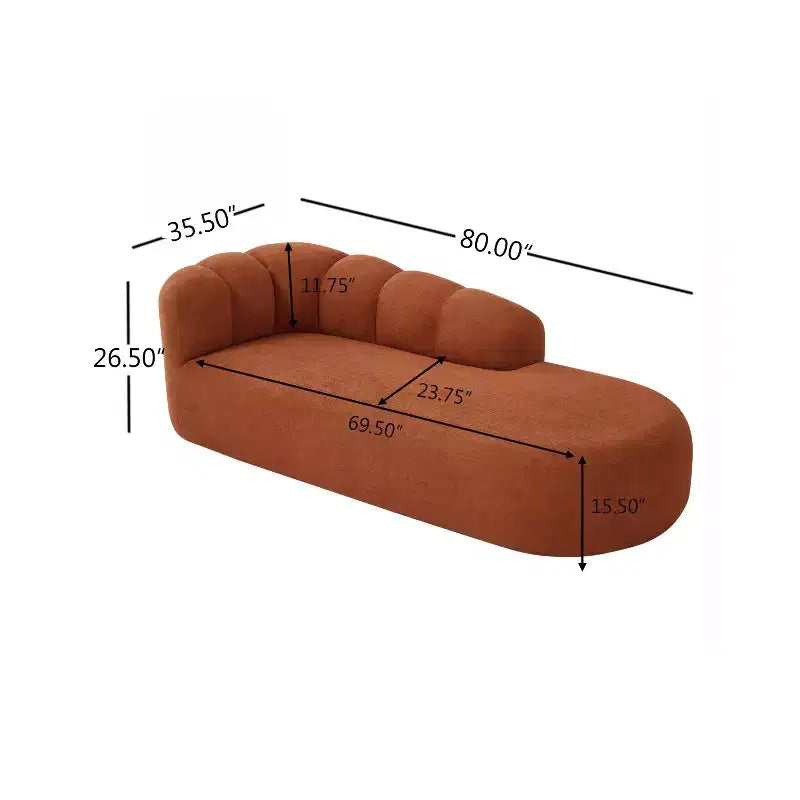 80 3-Seater Modern Curved Upholstered Sofa