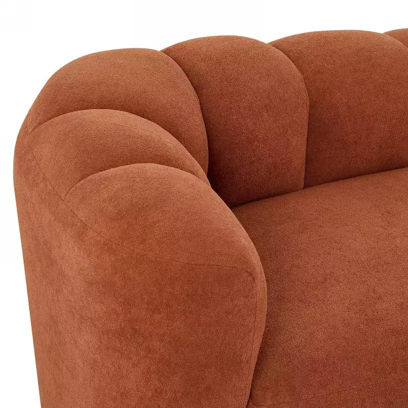 80 3-Seater Modern Curved Upholstered Sofa