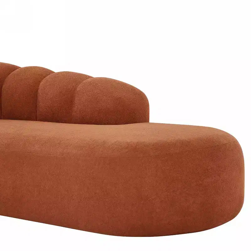80 3-Seater Modern Curved Upholstered Sofa