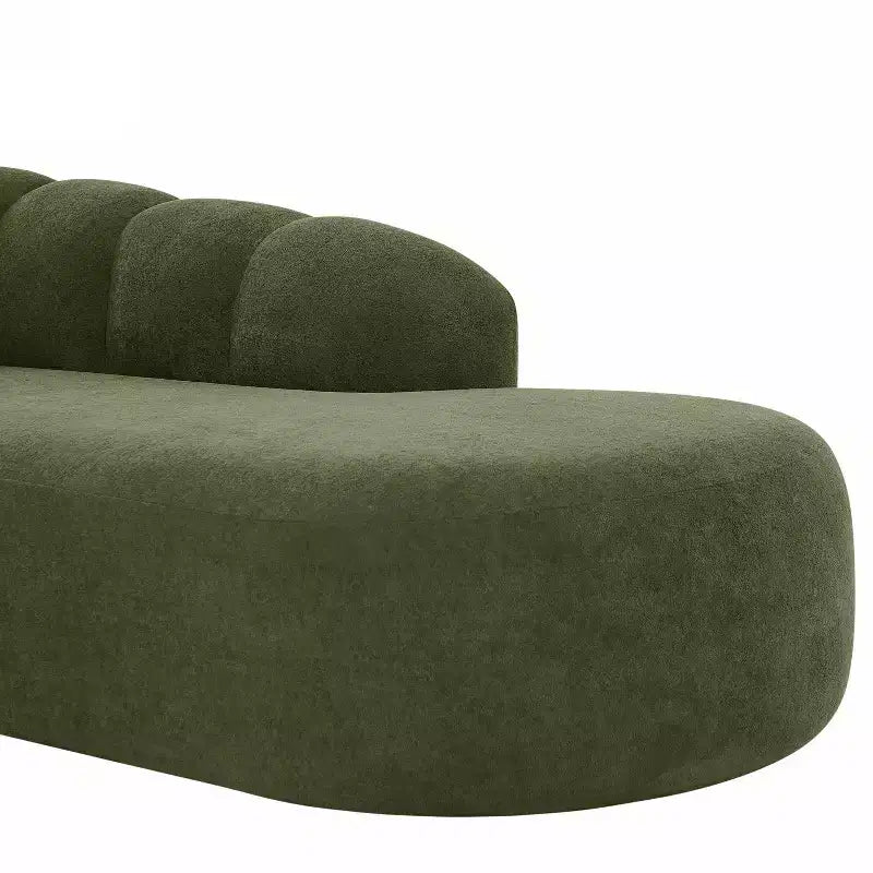 80 3-Seater Modern Curved Upholstered Sofa