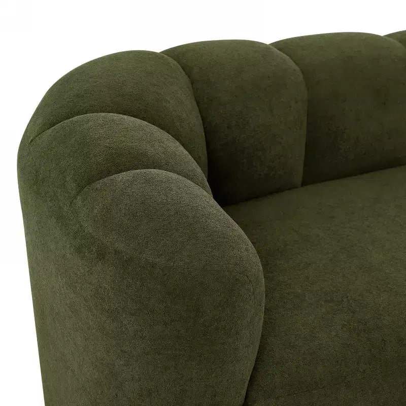80 3-Seater Modern Curved Upholstered Sofa