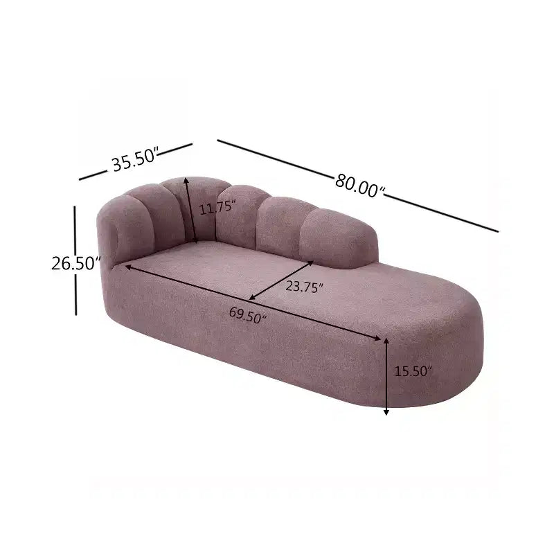 80 3-Seater Modern Curved Upholstered Sofa