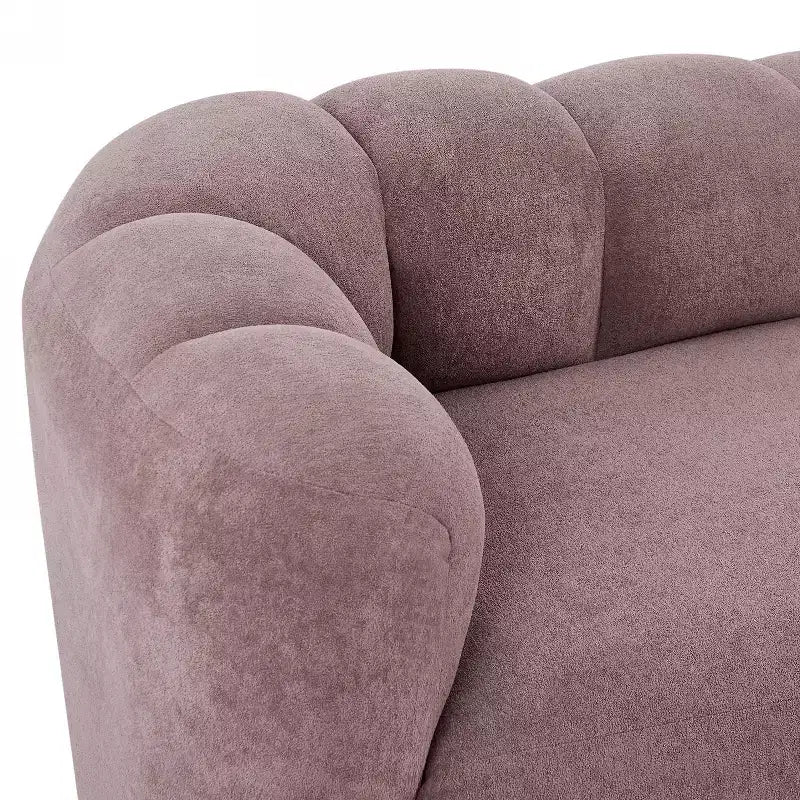 80 3-Seater Modern Curved Upholstered Sofa