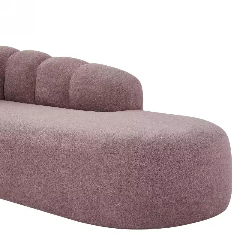 80 3-Seater Modern Curved Upholstered Sofa