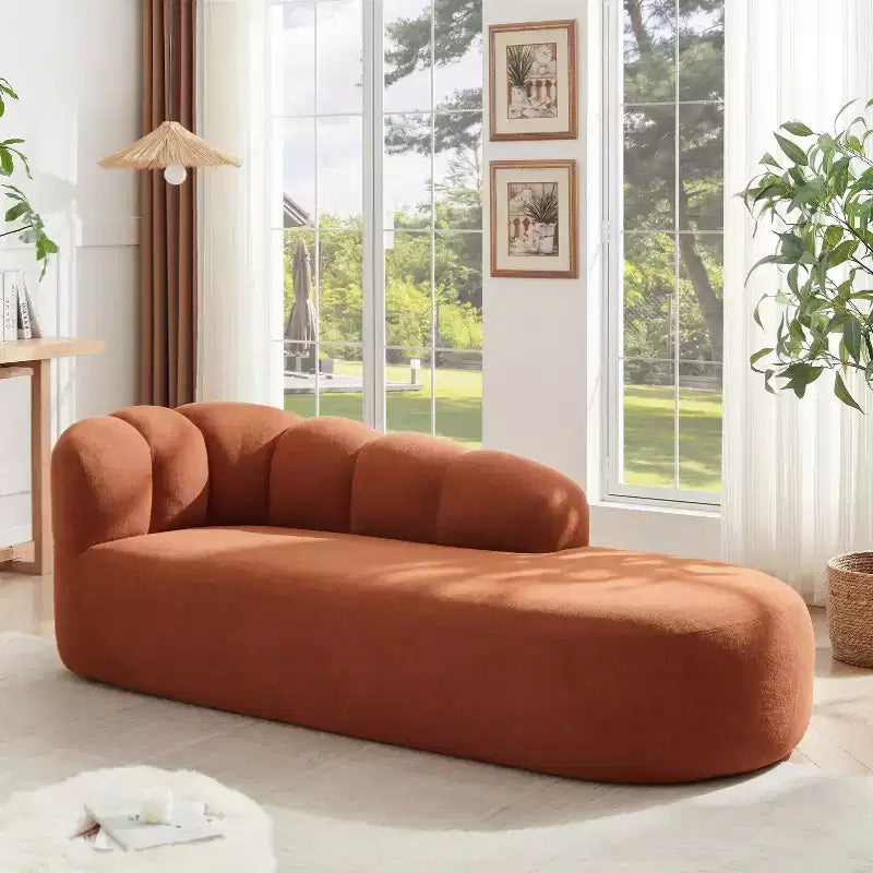 80 3-Seater Modern Curved Upholstered Sofa