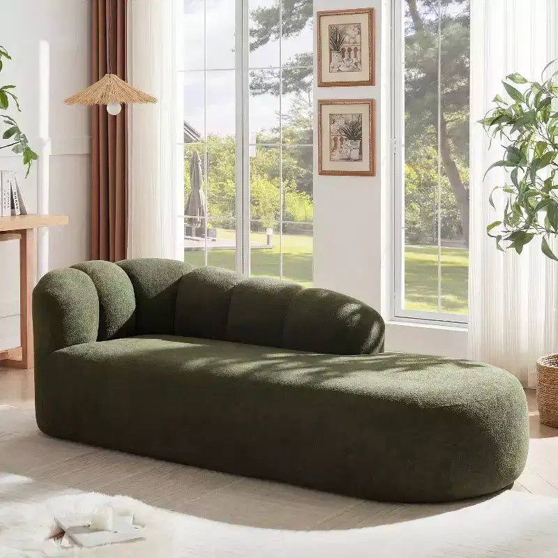 80 3-Seater Modern Curved Upholstered Sofa