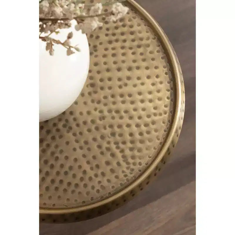 Adjustable Metal Drink Table, 11x11x30, Gold
