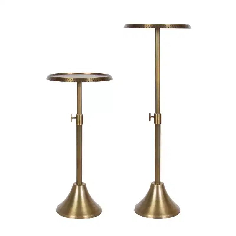 Adjustable Metal Drink Table, 11x11x30, Gold