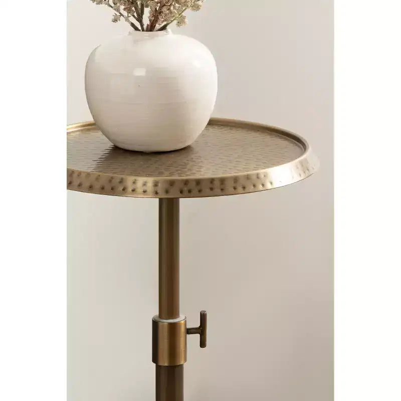 Adjustable Metal Drink Table, 11x11x30, Gold