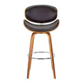 HomeRoots 26 Brown Faux Leather And Iron Swivel Low Back Counter Height Bar Chair